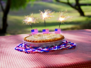 4th of July Apple Pie with Sparklers